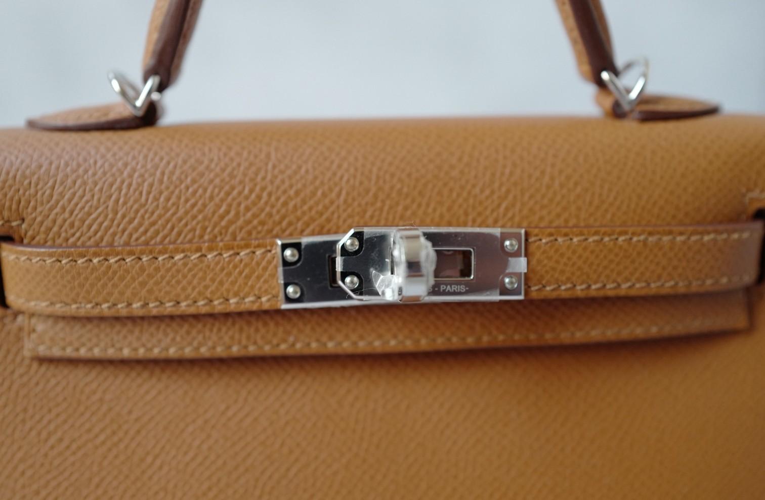 BNIB Hermès Mini Kelly 20 HSS Gold Epsom Leder Palladium Hardware 2025 im Angebot 6