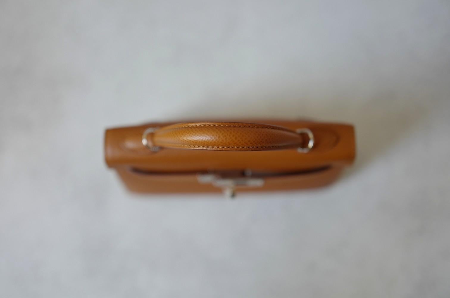 BNIB Hermès Mini Kelly 20 HSS Gold Epsom Leder Palladium Hardware 2025 im Angebot 7