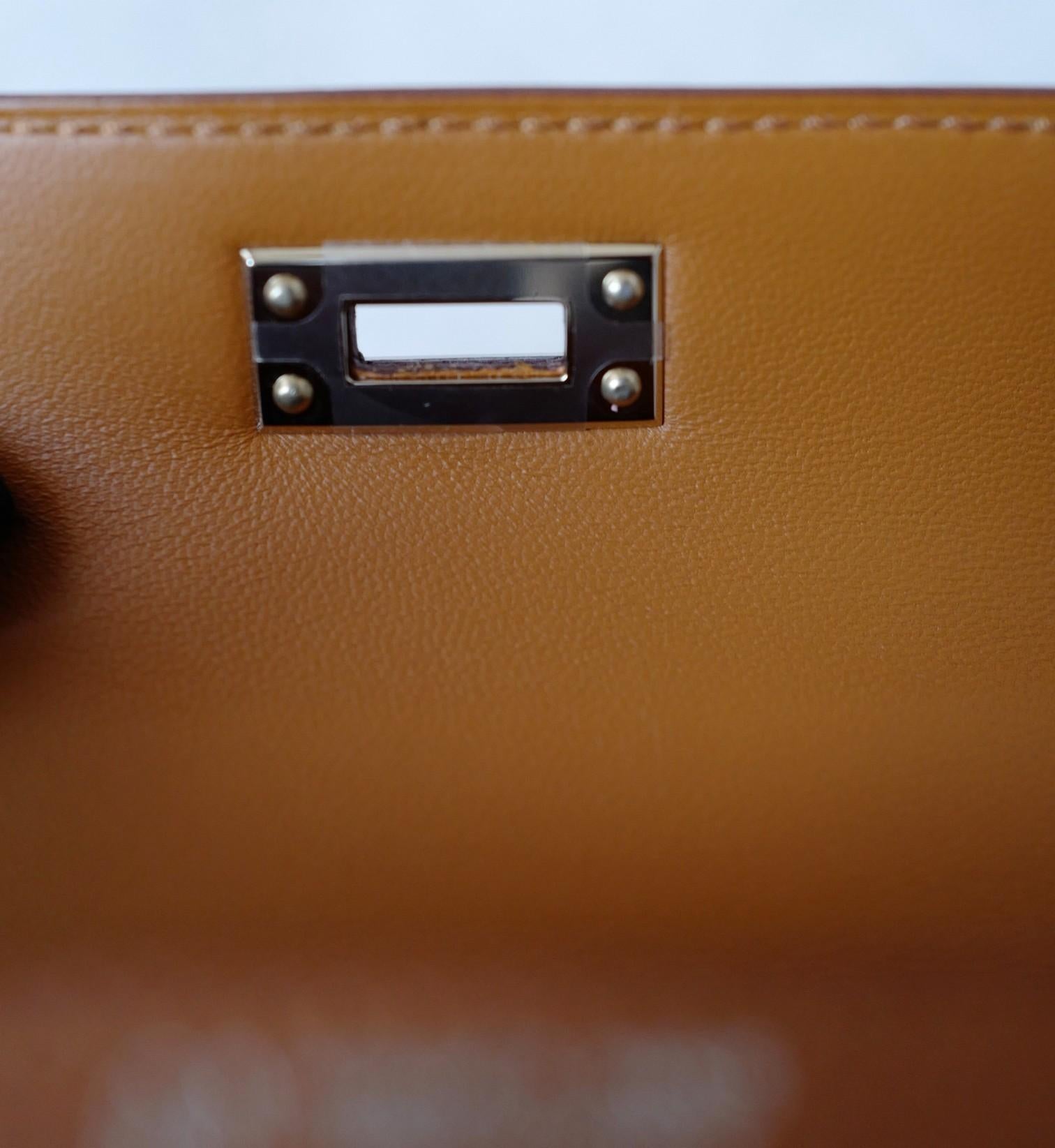 BNIB Hermès Mini Kelly 20 HSS Gold Epsom Leder Palladium Hardware 2025 im Angebot 4
