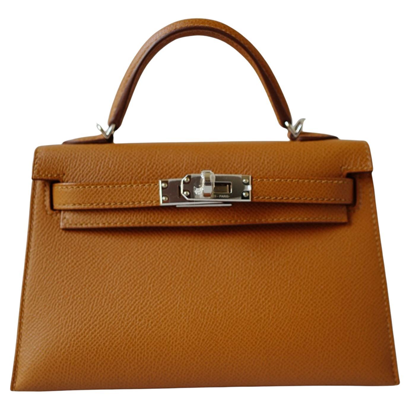 BNIB Hermès Mini Kelly 20 HSS Gold Epsom Leder Palladium Hardware 2025 im Angebot