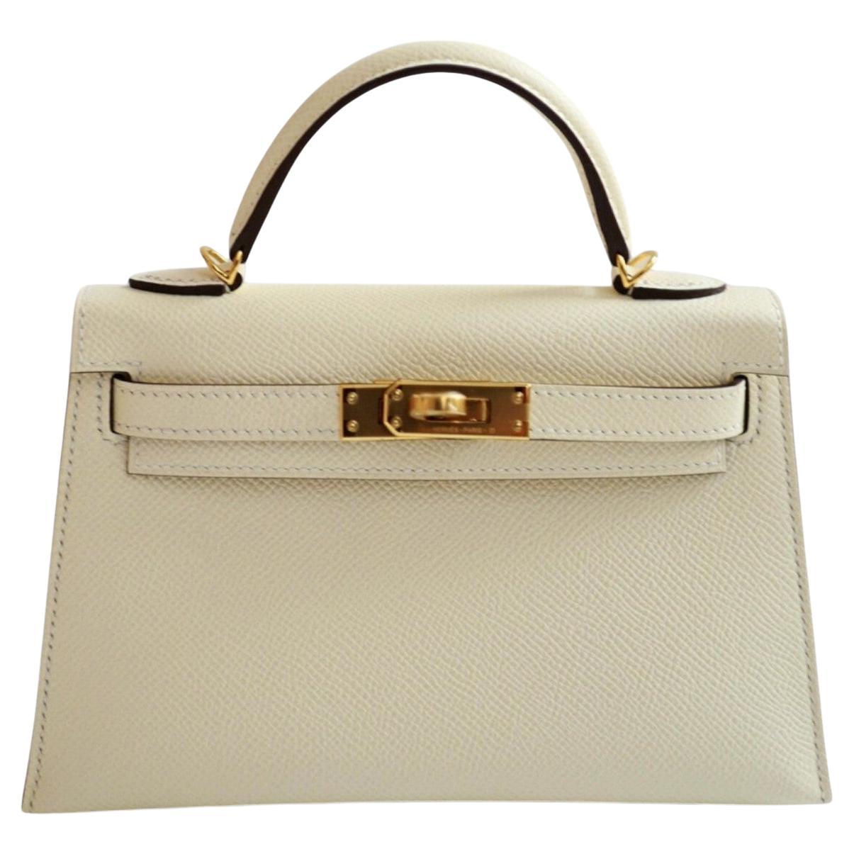 BNIB Hermès Mini Kelly 20 in Nata Epsom Leather Gold HW