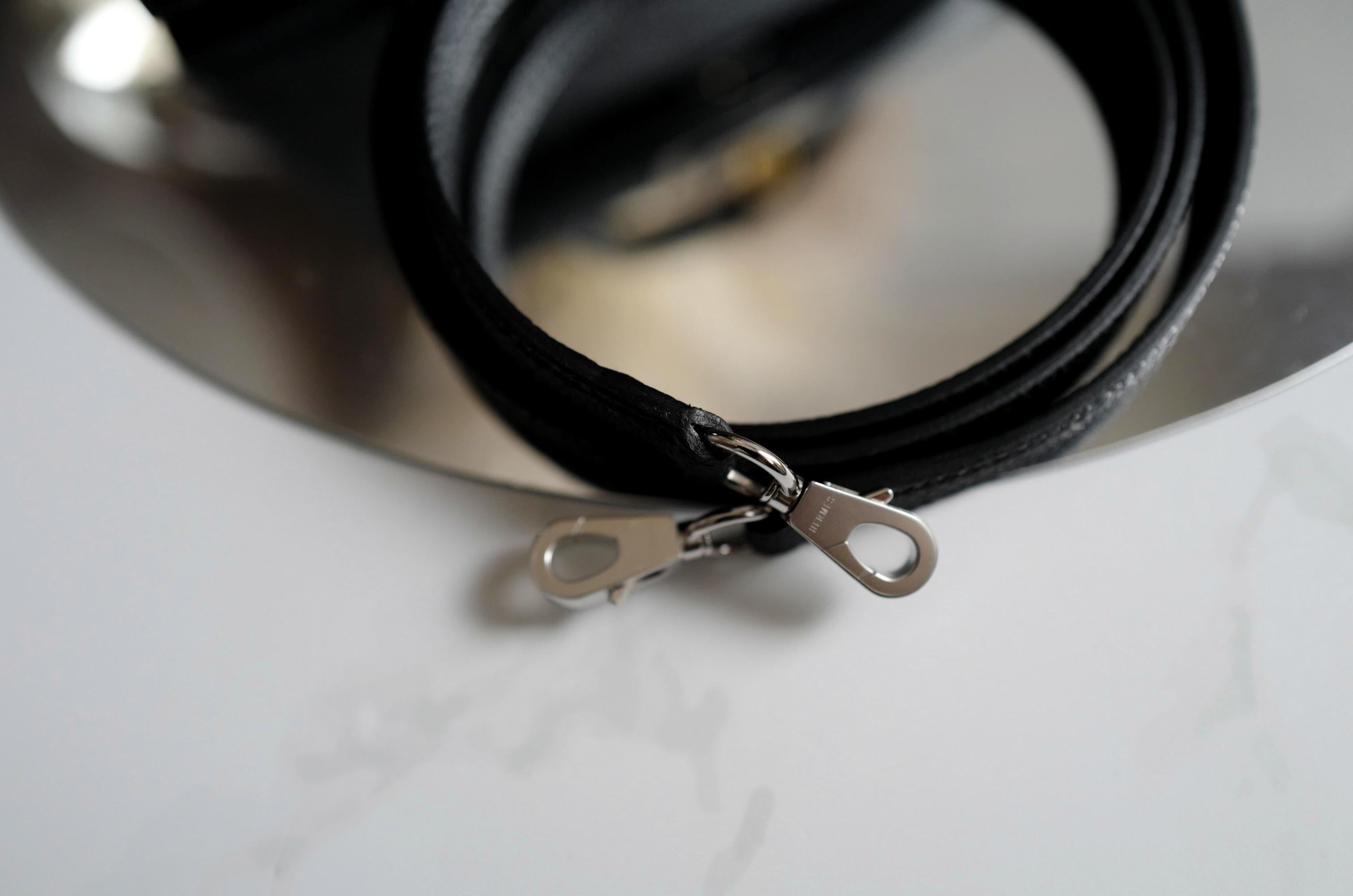 BNIB Hermes Mini Kelly Noir Nero Epsom Electrum Hardware Timbro K 2025 in vendita 16