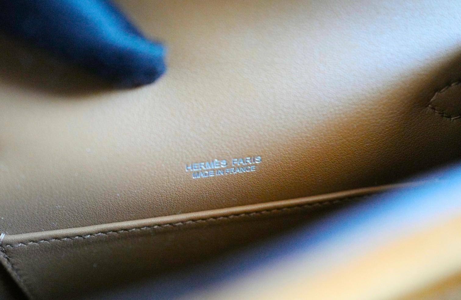 BNIB Hermès Mini Kelly Teddy Gold/Ecru/Alezan Shearling Suede Palladium Hardware in vendita 6