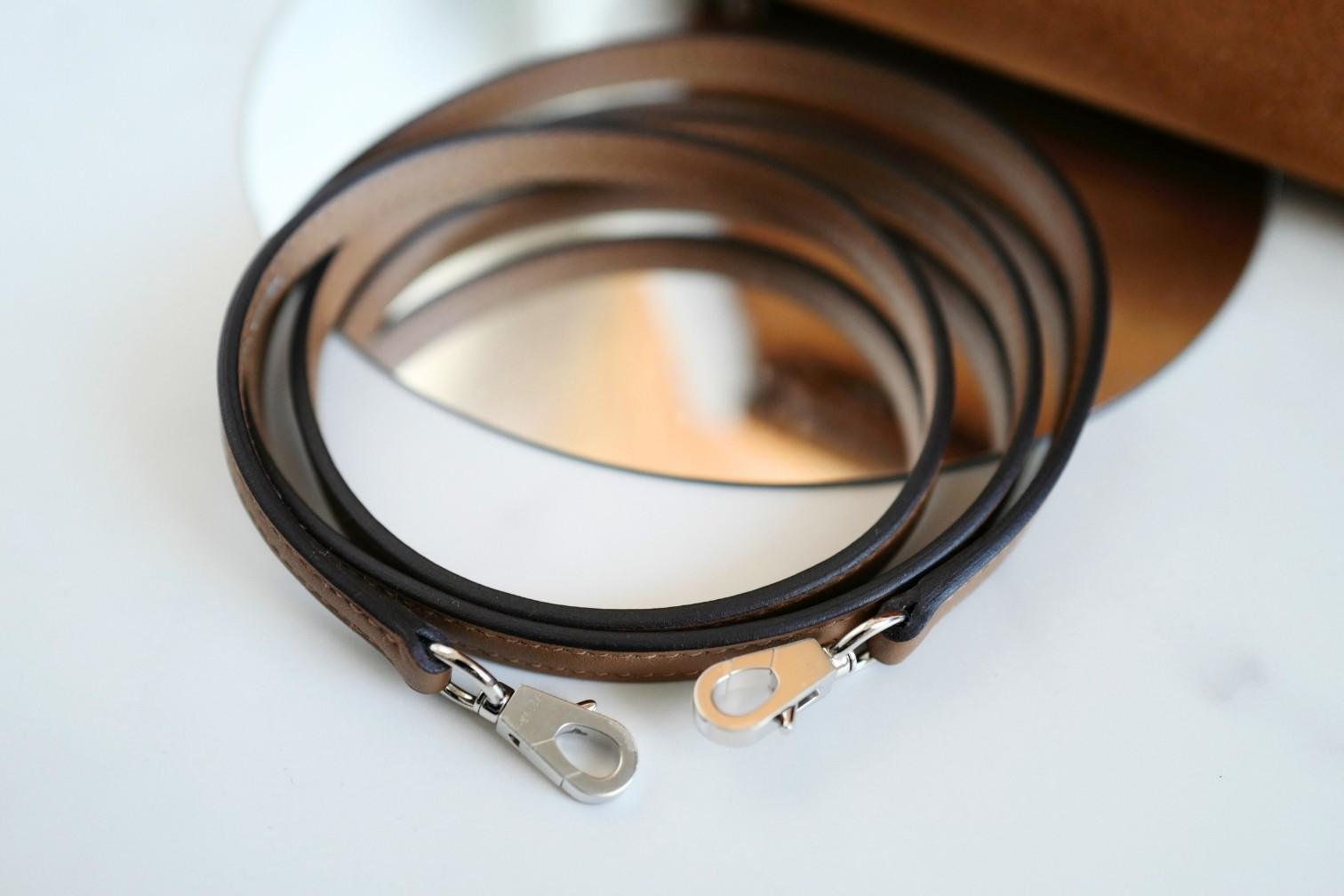 BNIB Hermès Mini Kelly Teddy Gold/Ecru/Alezan Shearling Suede Palladium Hardware in vendita 10