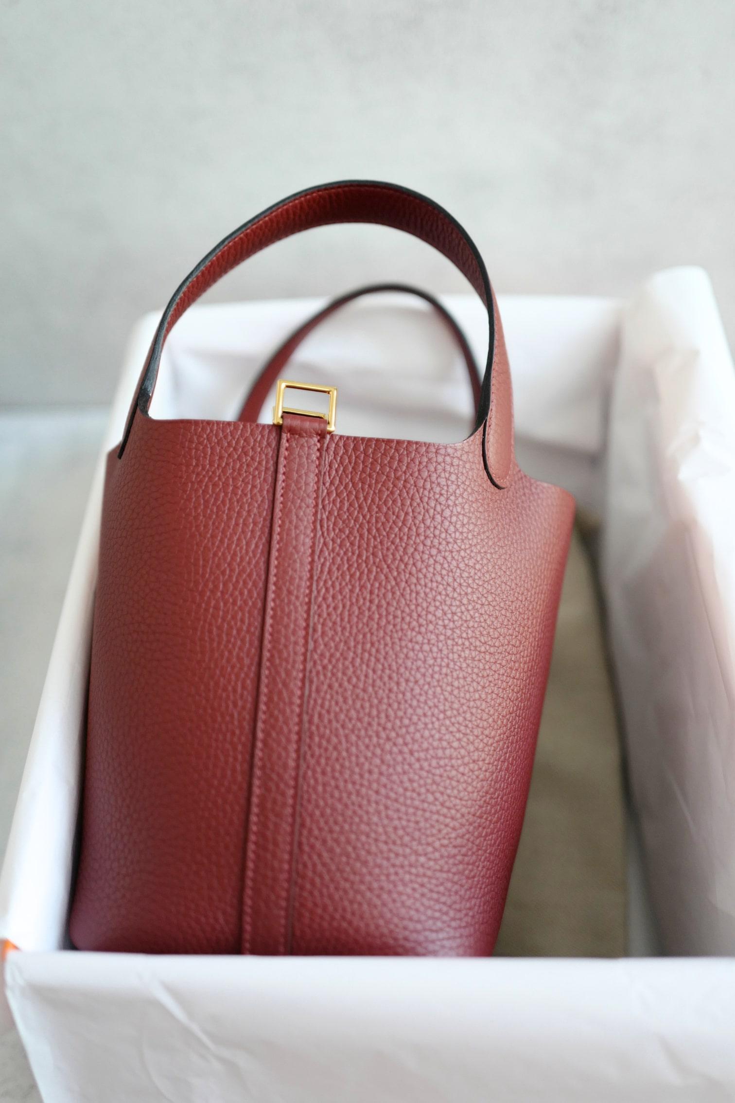 BNIB Hermès Picotin 18 Bag Rouge H Clemence Leather with Gold Hardware en vente 12