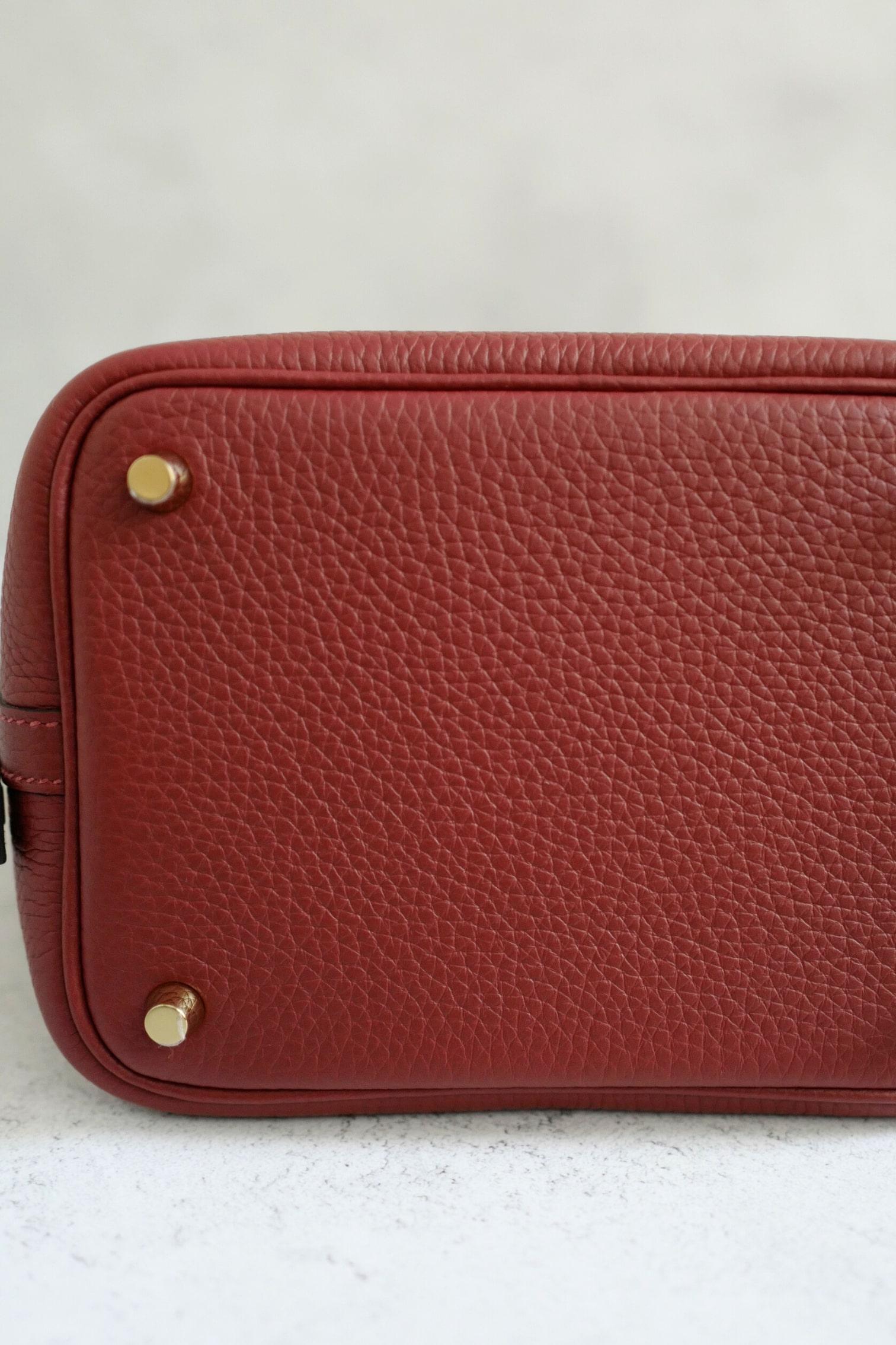 BNIB Hermès Picotin 18 Bag Rouge H Clemence Leather with Gold Hardware en vente 14