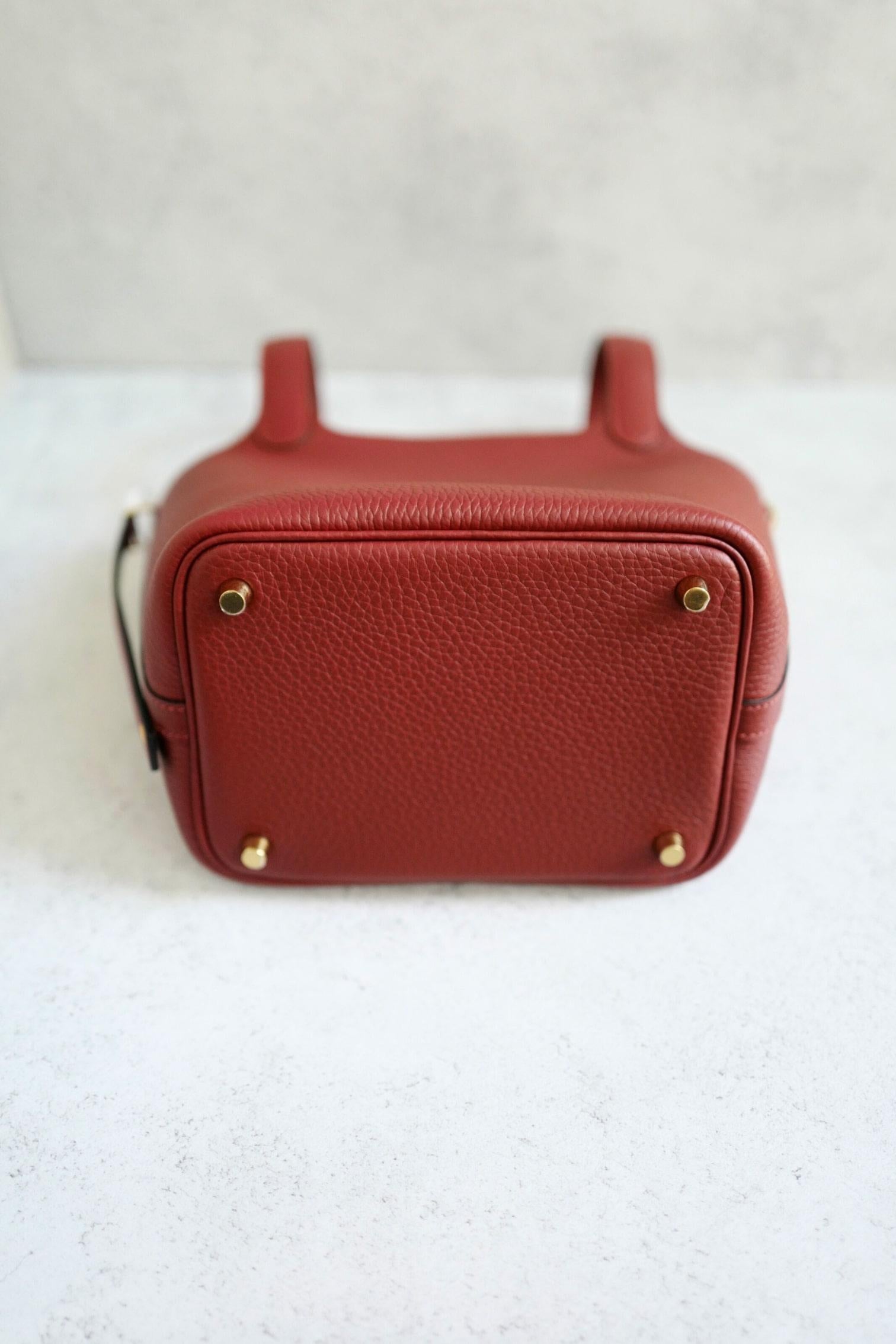 BNIB Hermès Picotin 18 Bag Rouge H Clemence Leather with Gold Hardware en vente 2