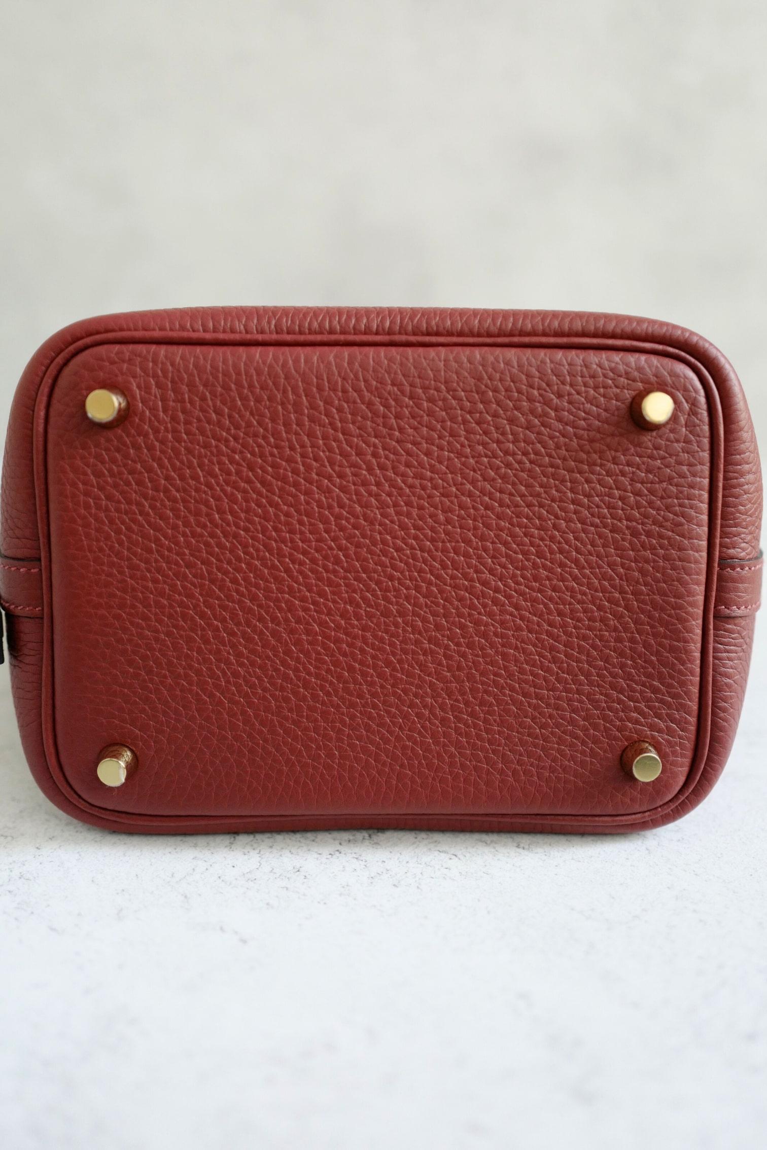 BNIB Hermès Picotin 18 Bag Rouge H Clemence Leather with Gold Hardware en vente 3