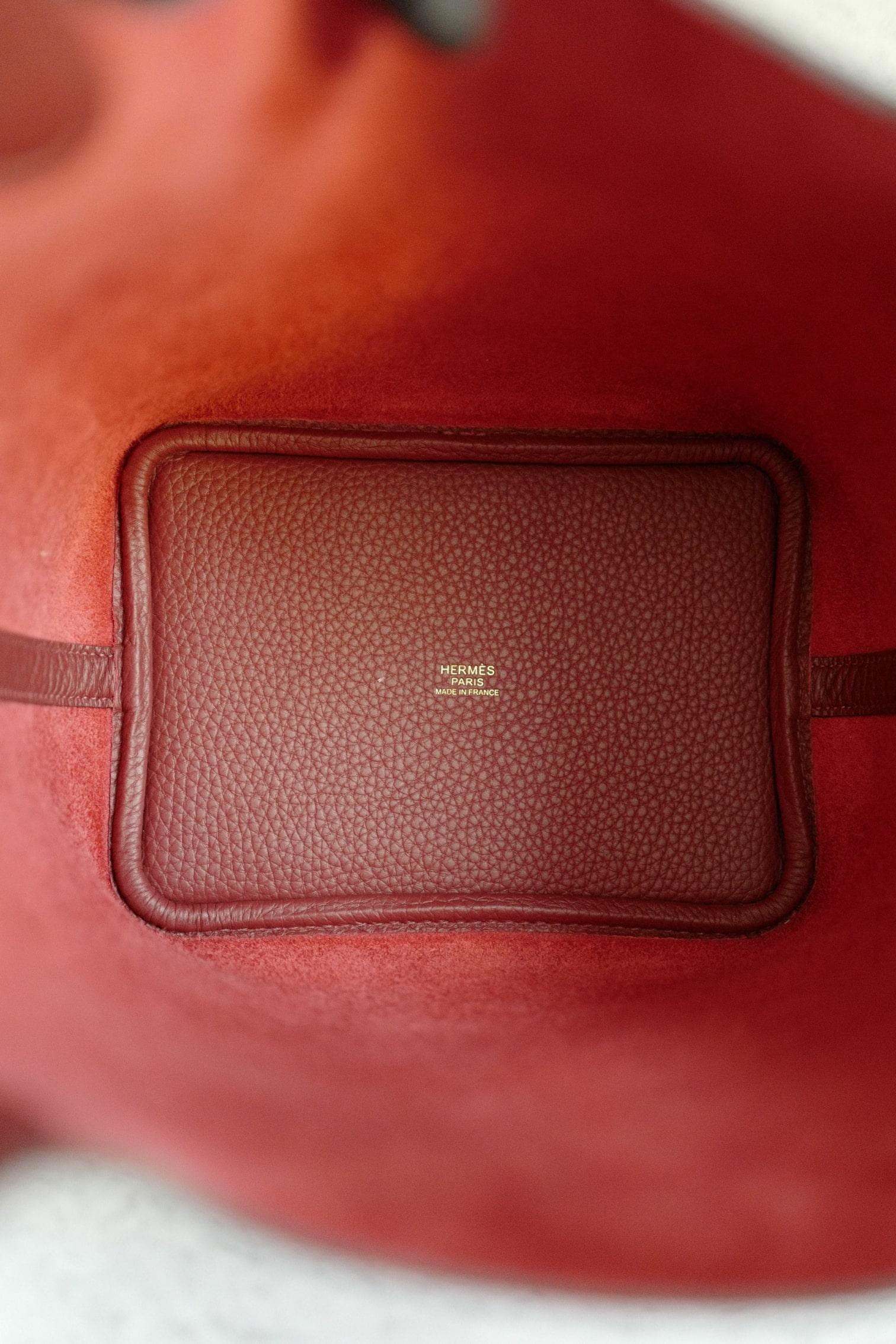 BNIB Hermès Picotin 18 Bag Rouge H Clemence Leather with Gold Hardware en vente 4
