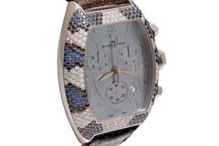 BNIB Acier Full Diamonds & Sapphires VAN DER BAUWEDE Snake Magnum, MOP Dial