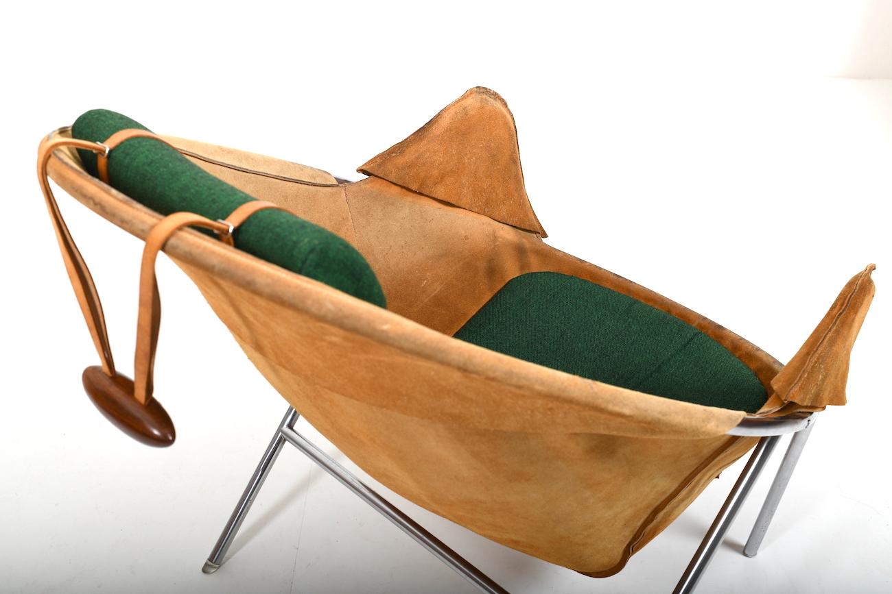 BO-360 lounge chair and Footstool by Erik Ole Jørgensen for Bovirke 1953 For Sale 3