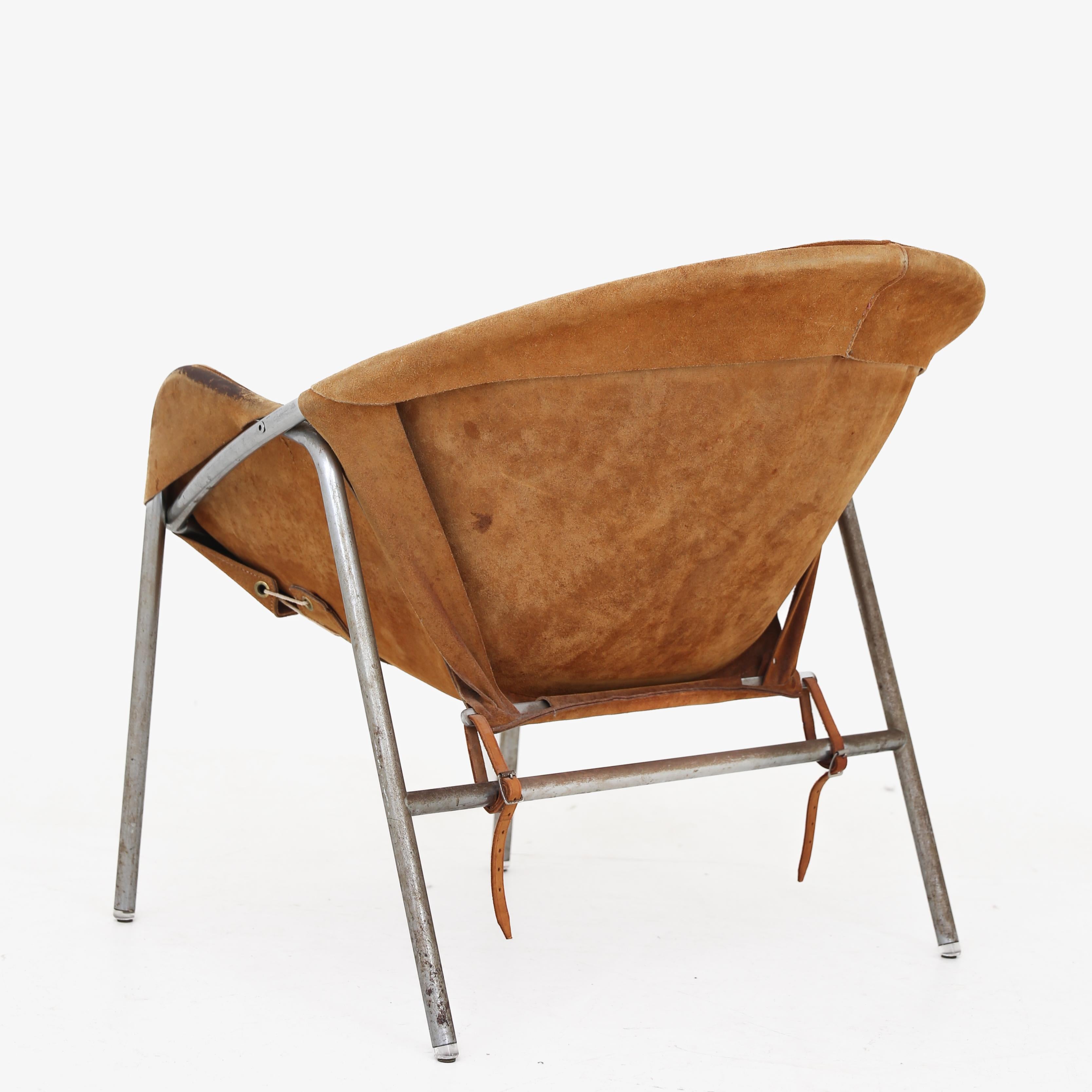 BO 361 - Low back easy chair with patinated suede. Erik Ole Jørgensen / Bovirke. 