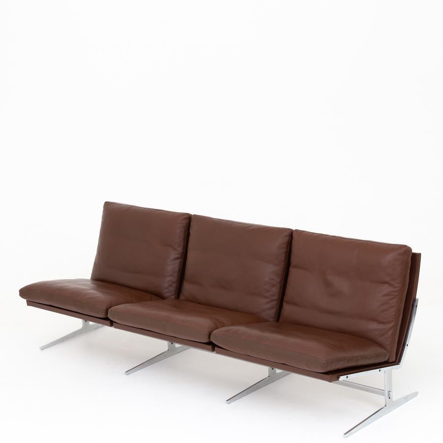 BO 563 Dreisitziges Sofa von Preben Fabricius & Jørgen Kastholm (Leder) im Angebot