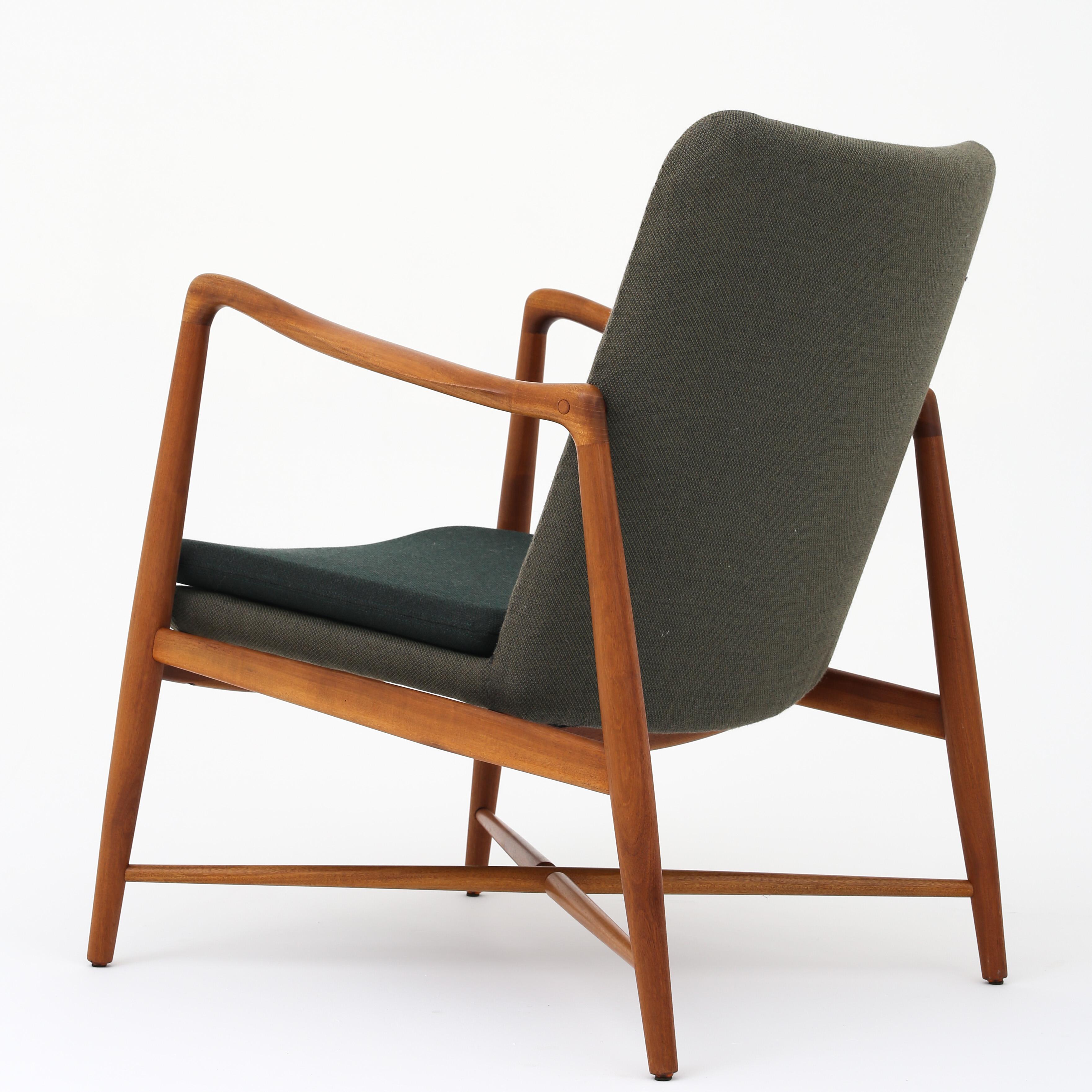 Finn Juhl BO 59 - Fireplace chair with frame in mahogany. Upholstered with Fiord 961/991. Designed in 1946. Maker Bovirke.
