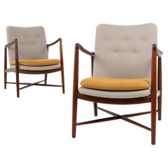 BO 59 - Set of Easy chairs, 'Fireplace Chair', in solid teak