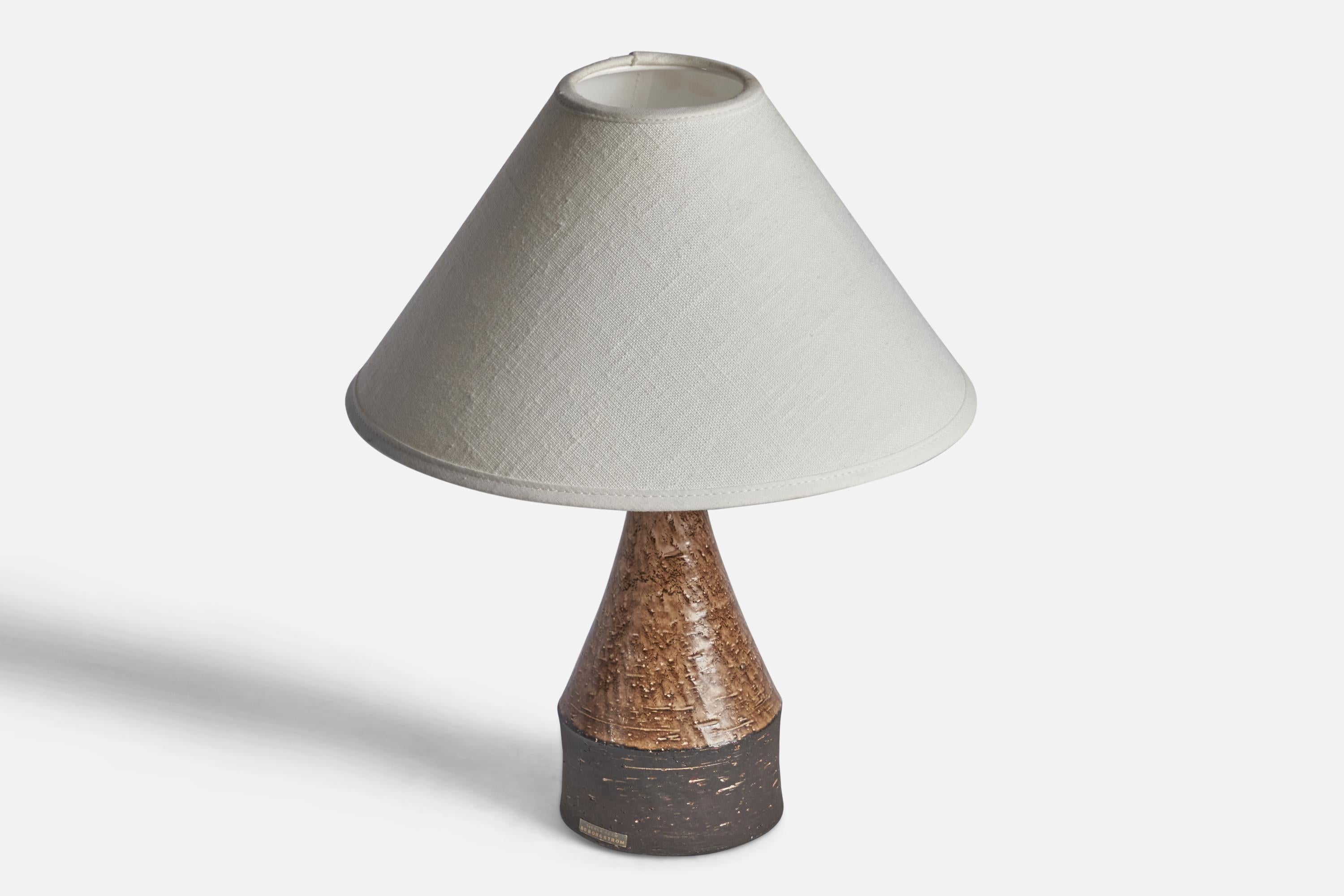 Mid-Century Modern Bo Borgström, Table Lamp, Stoneware, Sweden, 1960s For Sale