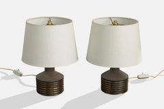 Bo Borgström, lampes de table, grès, Suède, années 1960