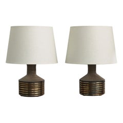 Bo Borgström, lampes de table, grès, Suède, années 1960