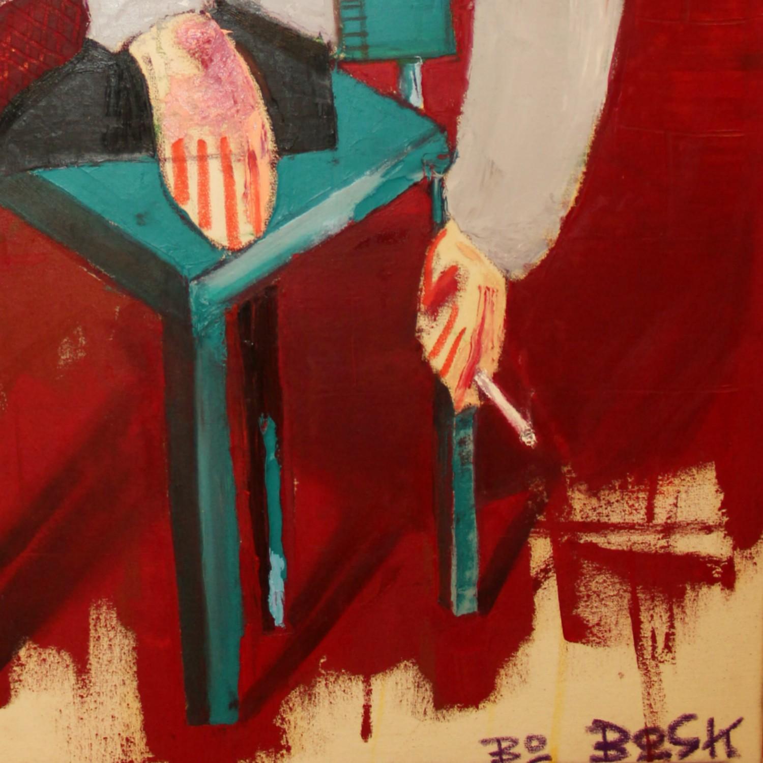 Self - original figurative portrait painting by Bo Bosk For Sale 2