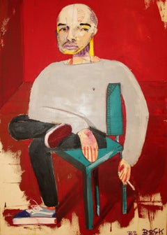 Self - original figurative portrait painting by Bo Bosk