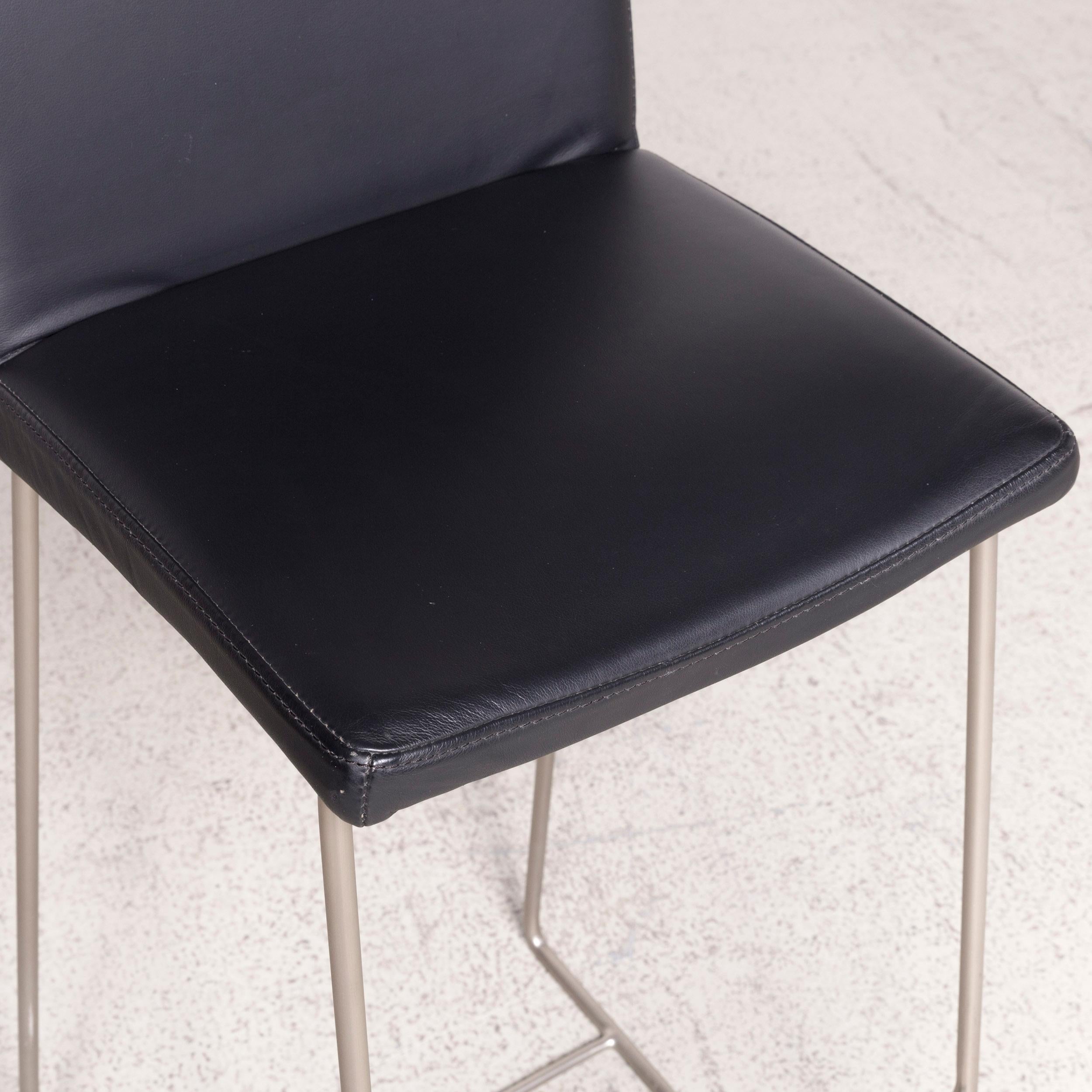 European BoConcept Designer Leather Chair Black Genuine Leather Barstool Armchair For Sale