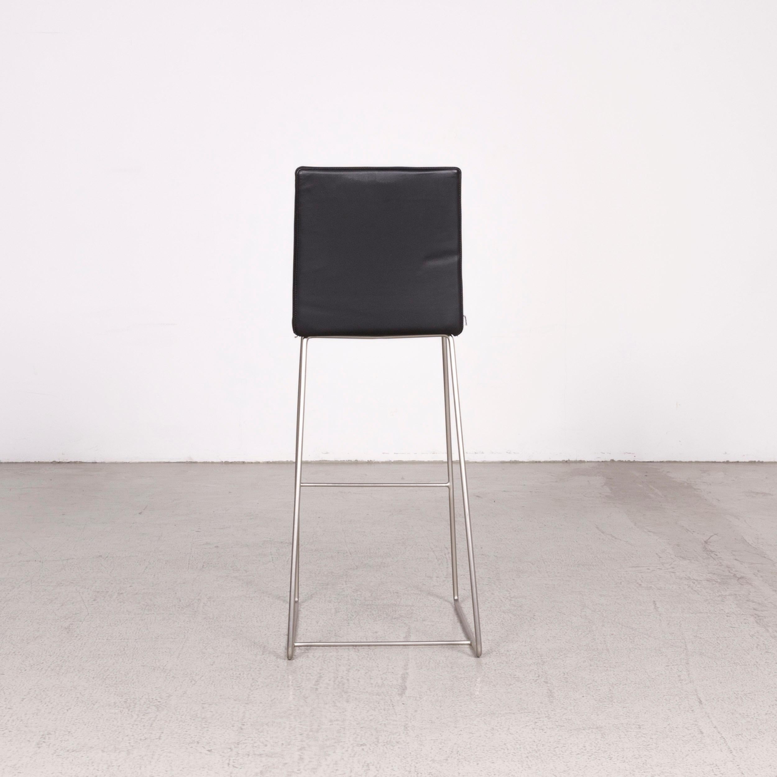 BoConcept Designer Leather Chair Black Genuine Leather Barstool Armchair For Sale 2
