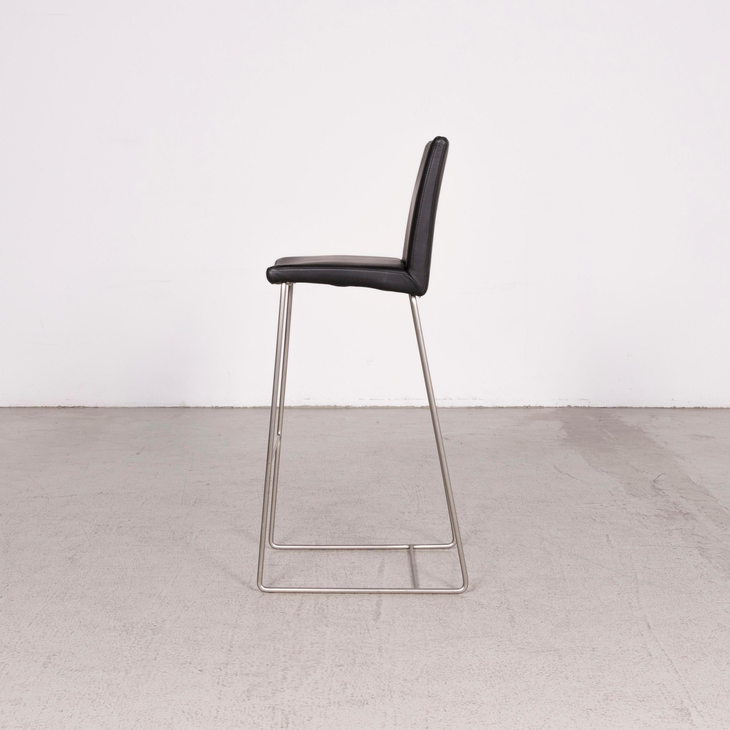 BoConcept Designer Leather Chair Black Genuine Leather Barstool Armchair For Sale 3
