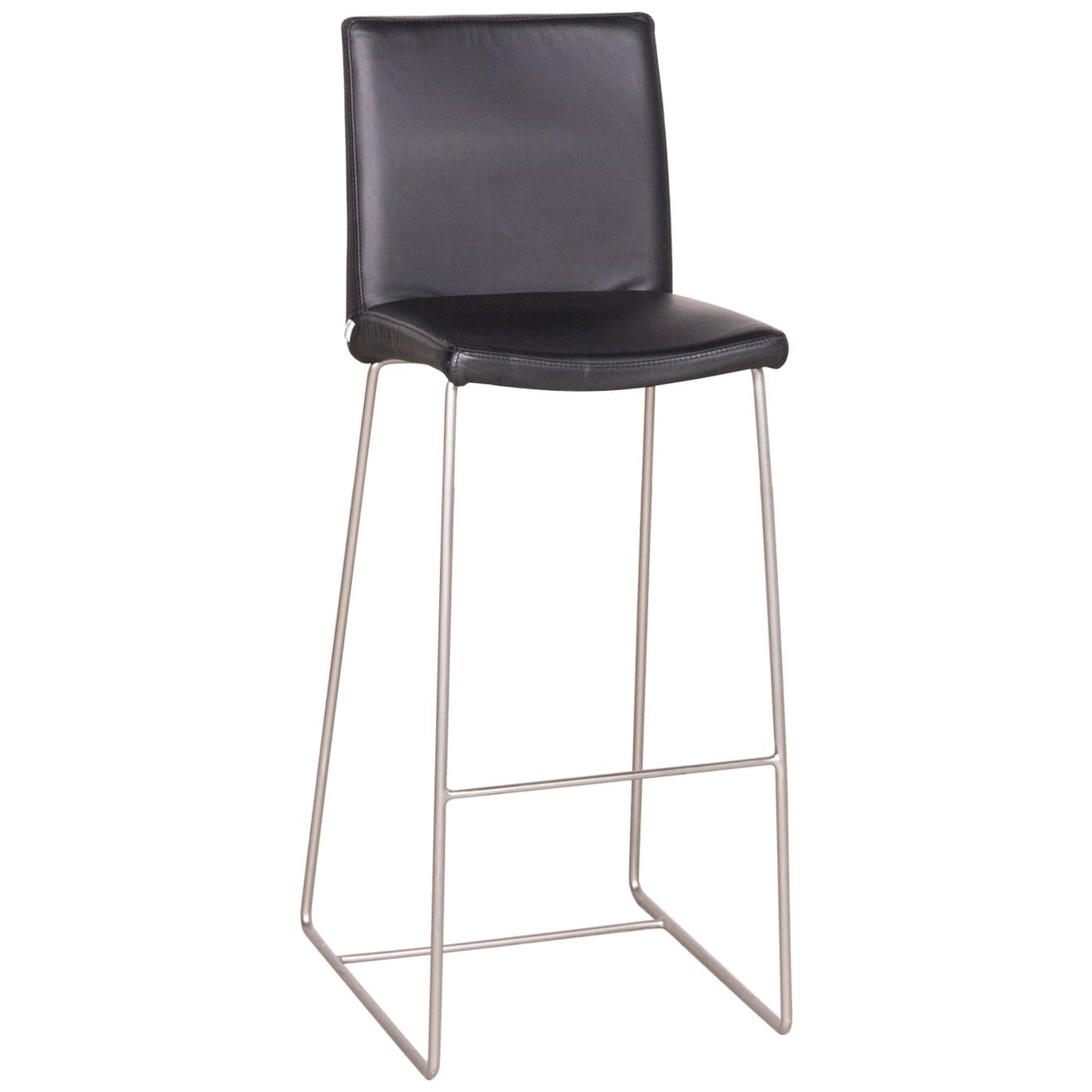 BoConcept Designer Leather Chair Black Genuine Leather Barstool Armchair For Sale