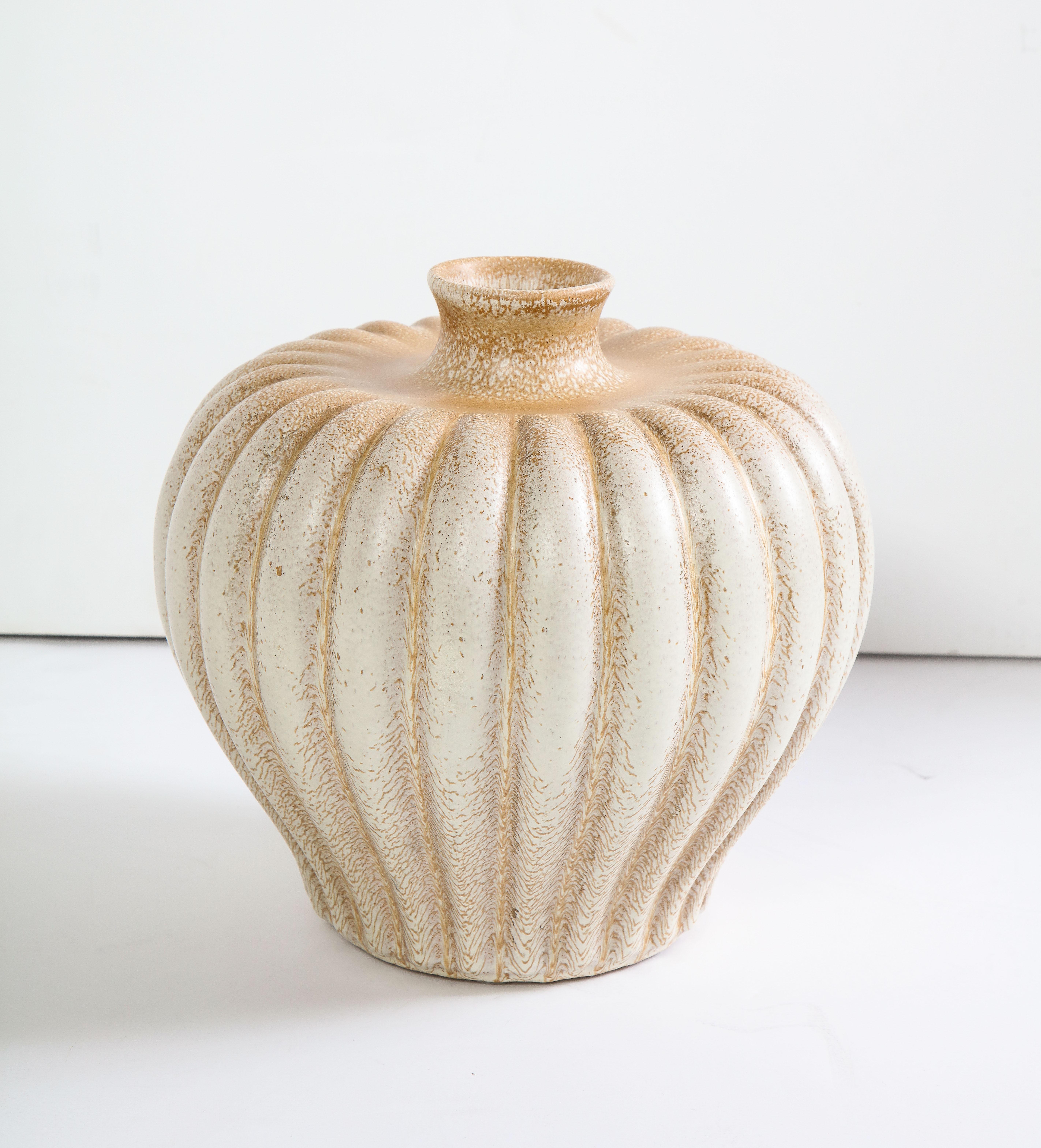 Vase aus Töpferwaren von Bo Fajans, entworfen von Evald Dahlskog (Art déco) im Angebot