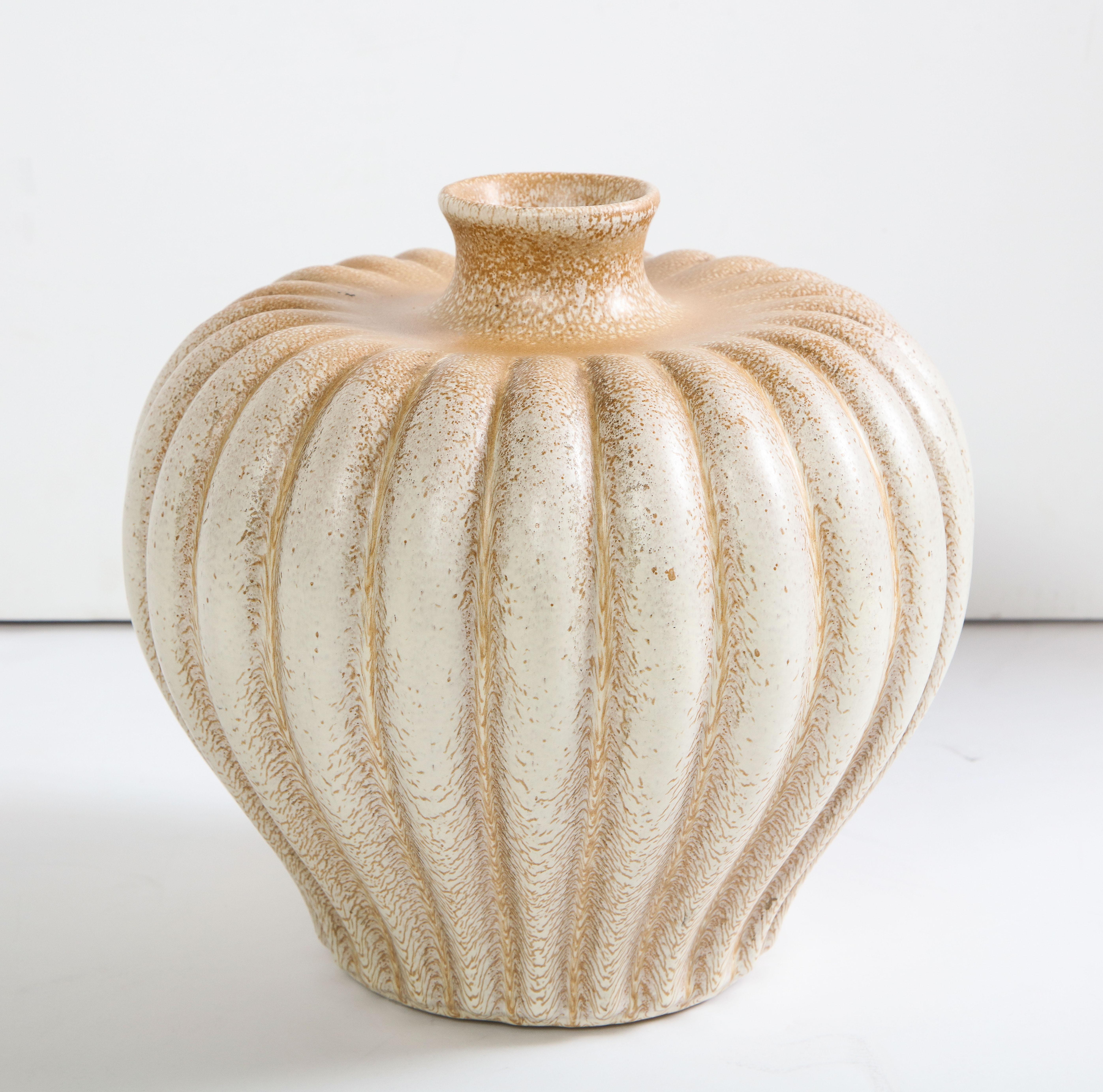 Mid-20th Century Bo Fajans Pottery Vase Designed by Evald Dahlskog For Sale