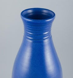 Bo Fajans, Sweden. Large Ceramic Vase in Blue Glaze.