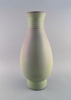Große Vase aus glasierter Keramik von Bo Fajans, Schweden, gewölbtes Design, 1960er Jahre