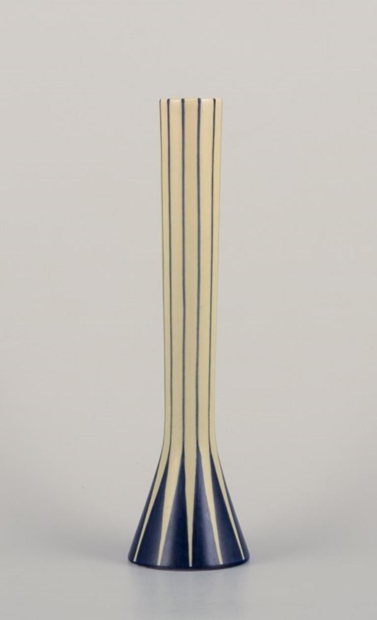 Bo Fajans, Sweden. "Pierrot" ceramic vase. Modernist design. Approx. 1960. For Sale