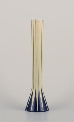 Vintage Bo Fajans, Sweden. "Pierrot" ceramic vase. Modernist design. Approx. 1960.