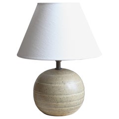 Bo Fajans, Table Lamp, Grey Glazed Stoneware, Sweden, 1930s