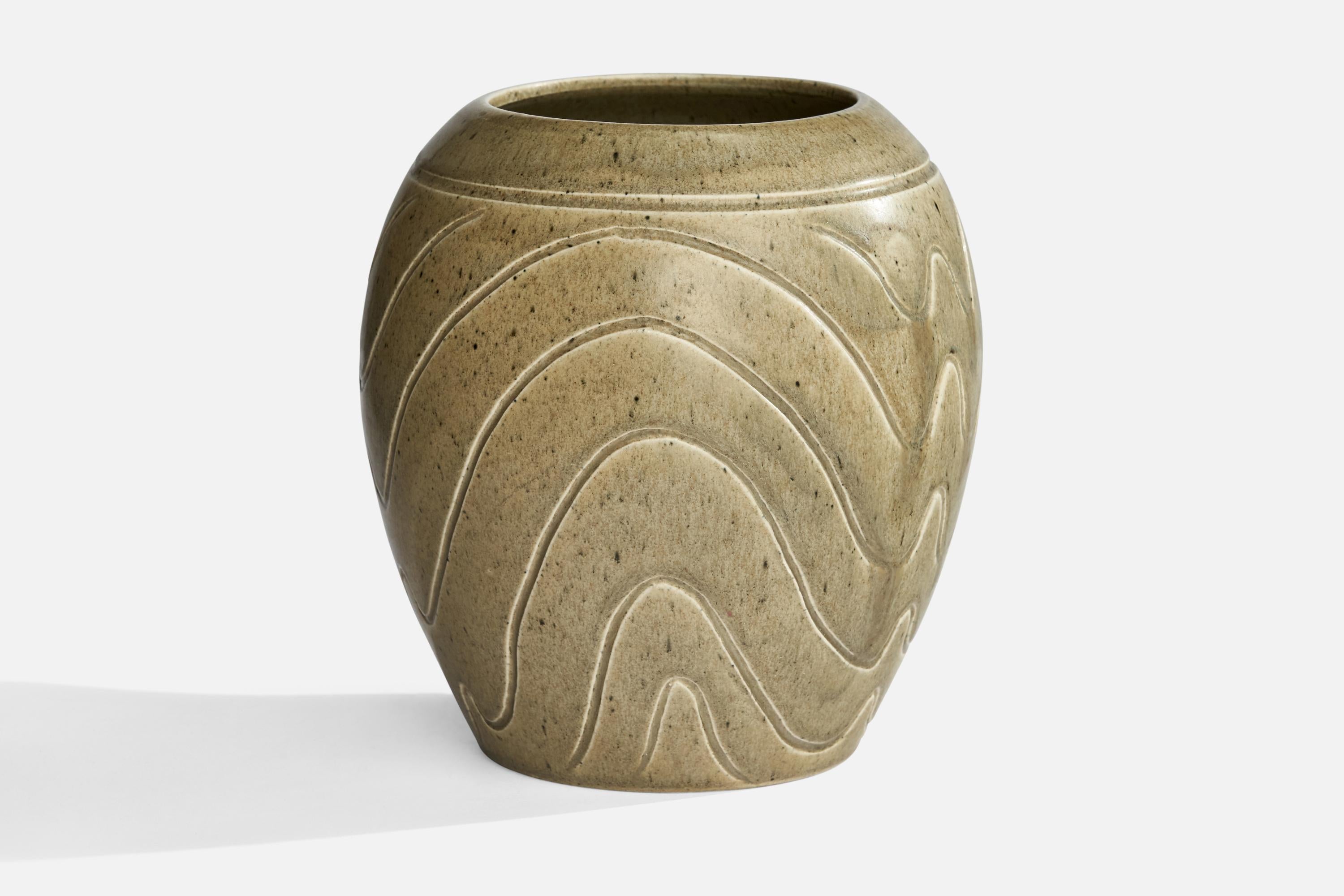 Swedish Bo Fajans, Vase, Ceramic, Sweden, 1940s For Sale