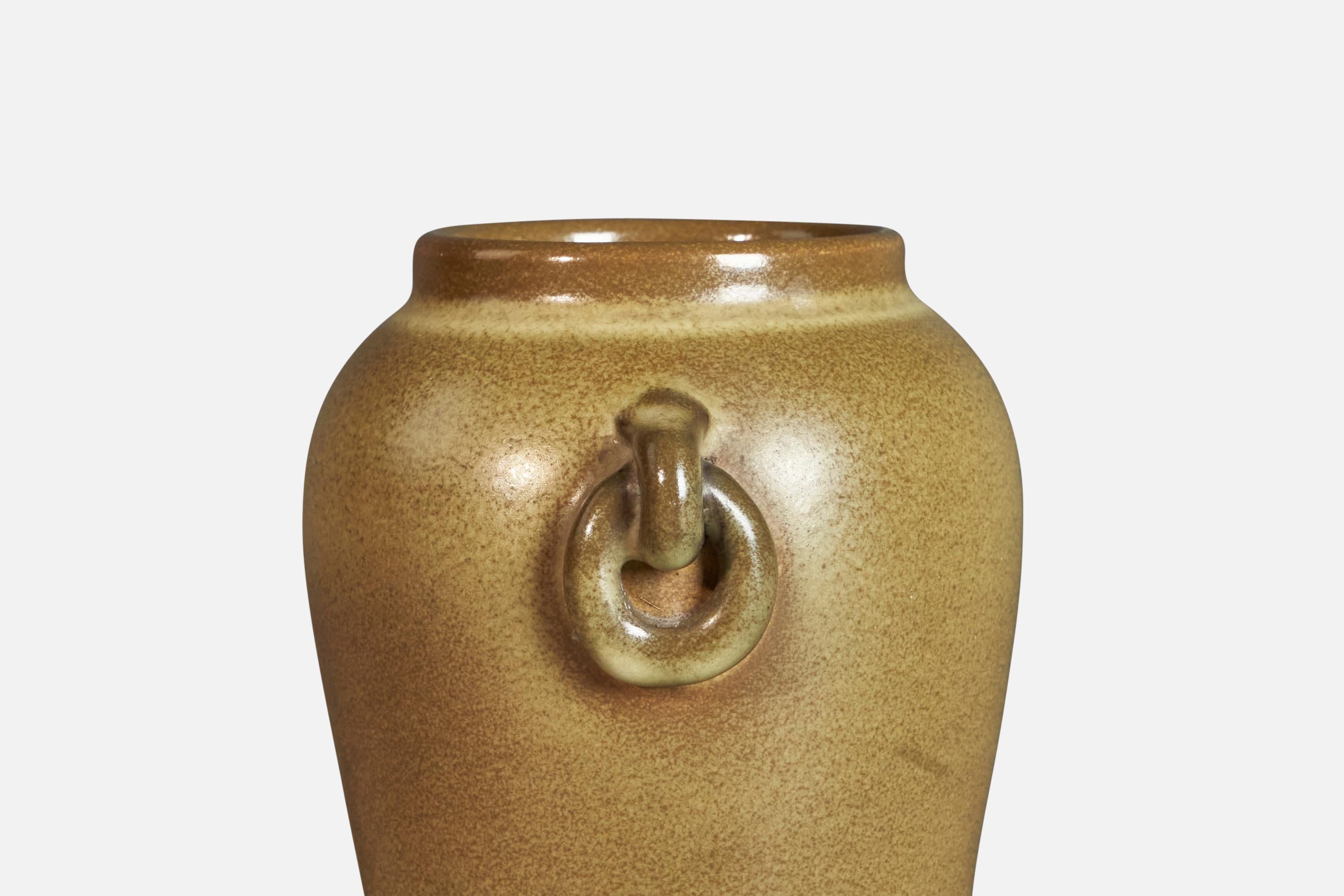 Scandinavian Modern Bo Fajans, Vase, Earthenware, Sweden, 1930s For Sale