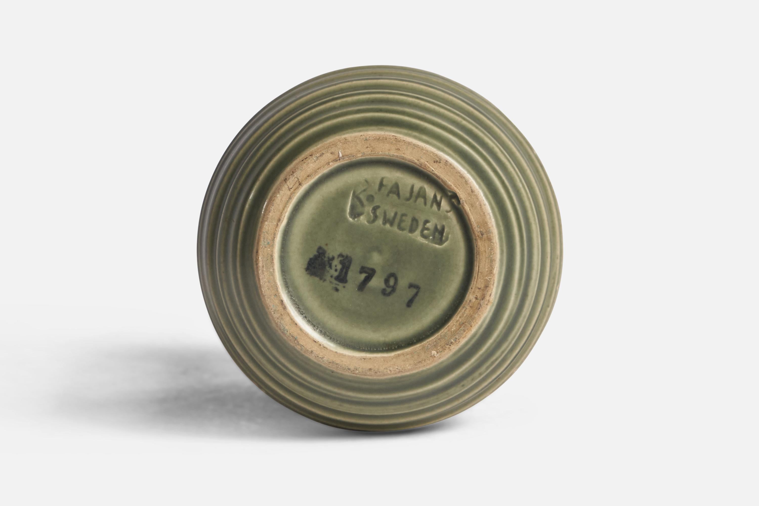 Metà XX secolo Bo Fajans, Vaso, Terracotta, Svezia, anni '1940 in vendita