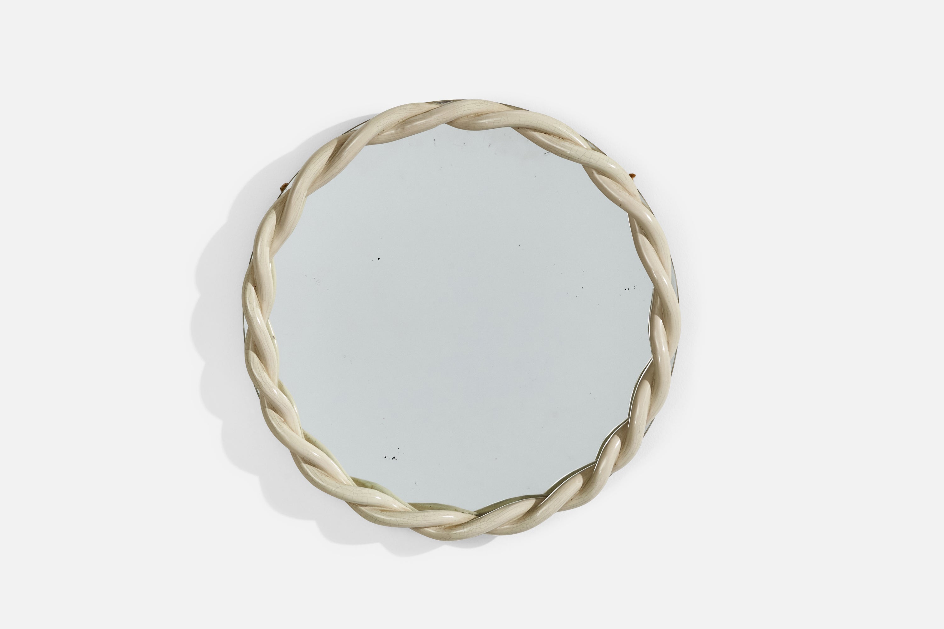 Bo Fajans, Wall Mirror, Ceramic, Sweden, 1940s For Sale