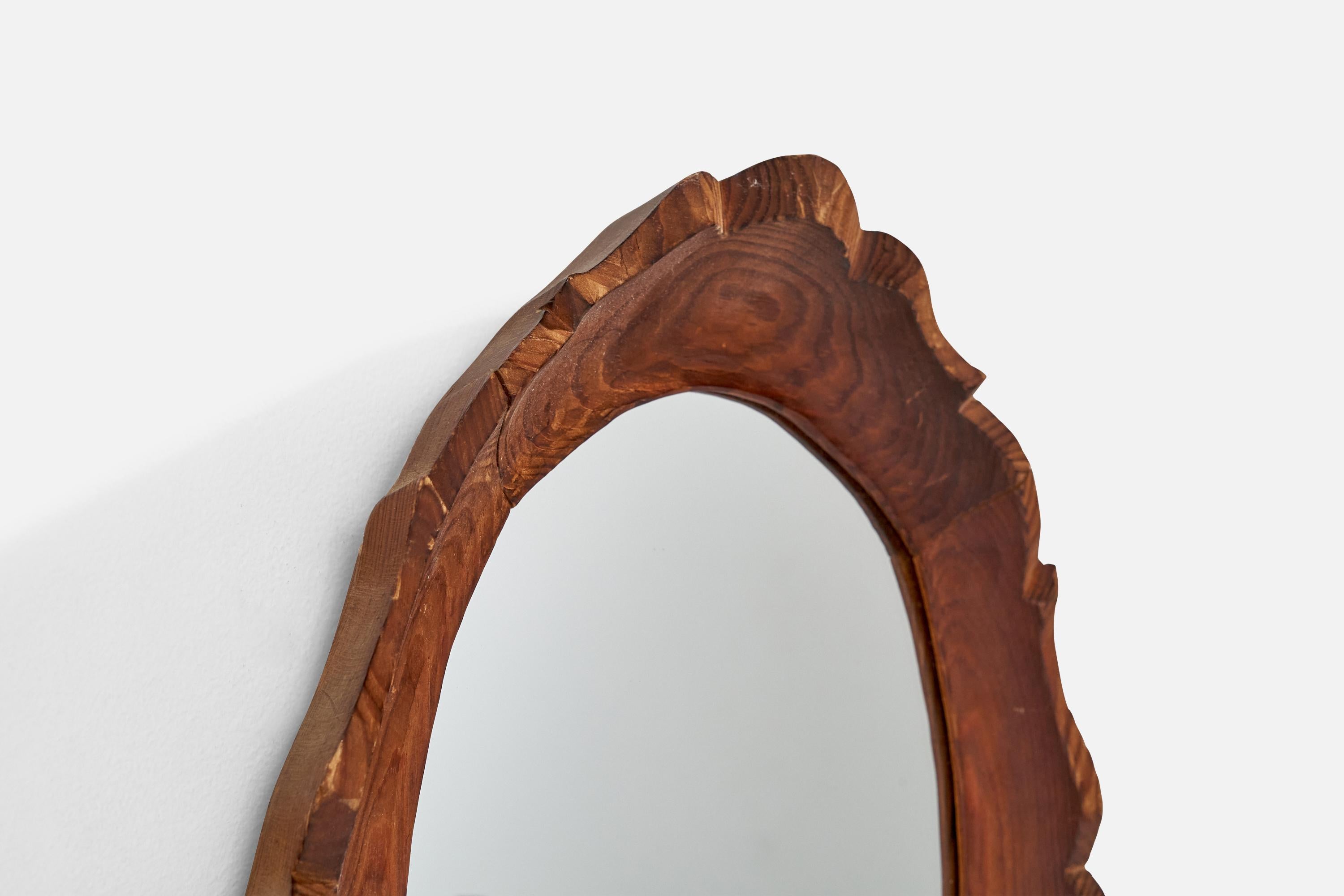 Bo Fjæstad, Wall Mirror, Pine, Sweden, 1930s For Sale 1