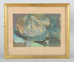 Bo Lindgren, Swedish artist. Abstract Composition. Oil on paper. Dated 1959