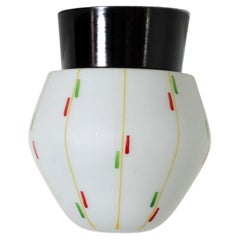 Bo-Niko 1960s Milk Glass Sconce with Multi-Color Graphic Printed Design