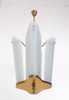 Rare pair of Birger Ekman Ceiling Lamps by Glössner, Sweden, 1940s