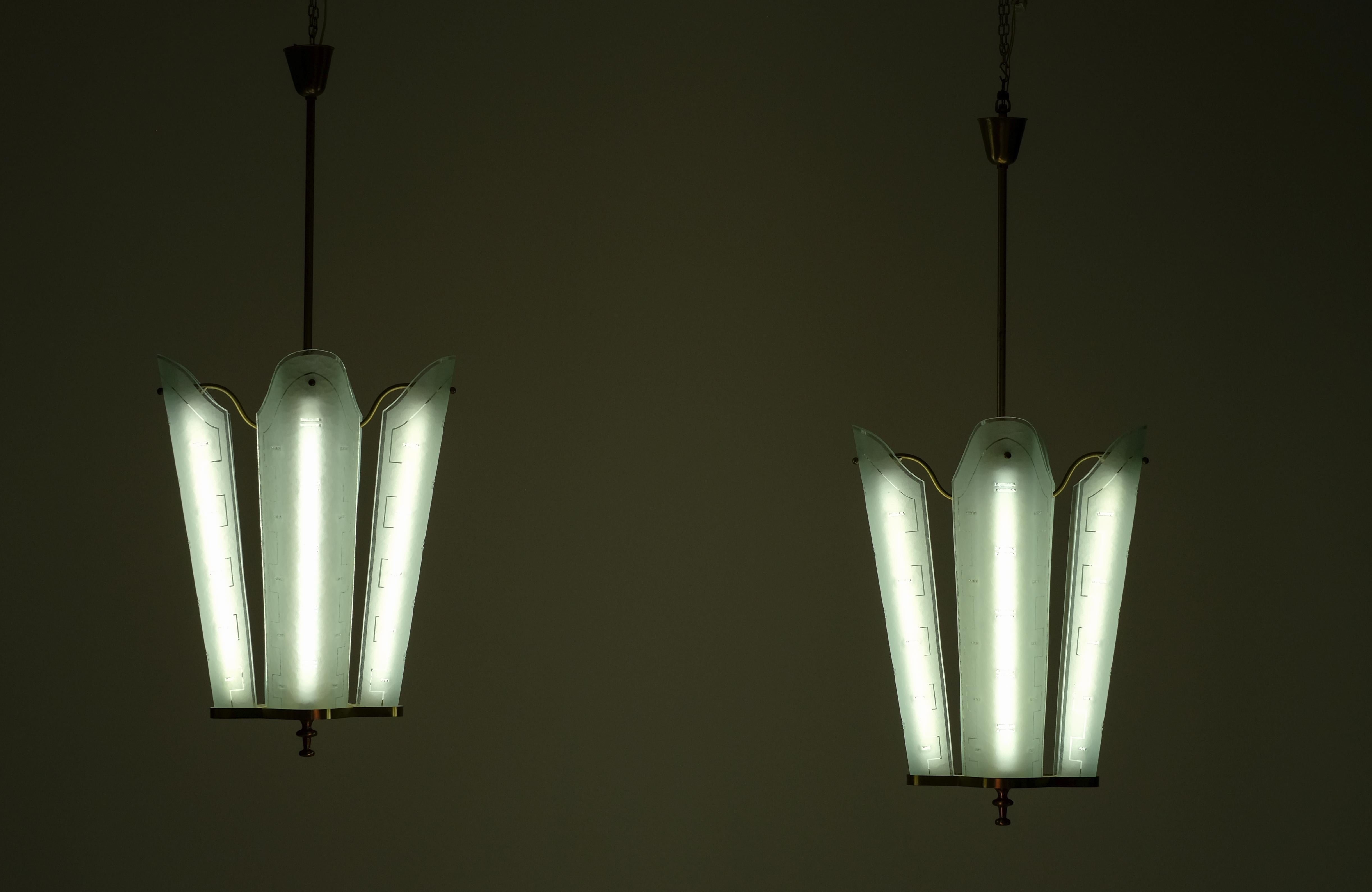 Bo Notini Ceiling Lamps by Glössner, Sweden, 1950s For Sale 2
