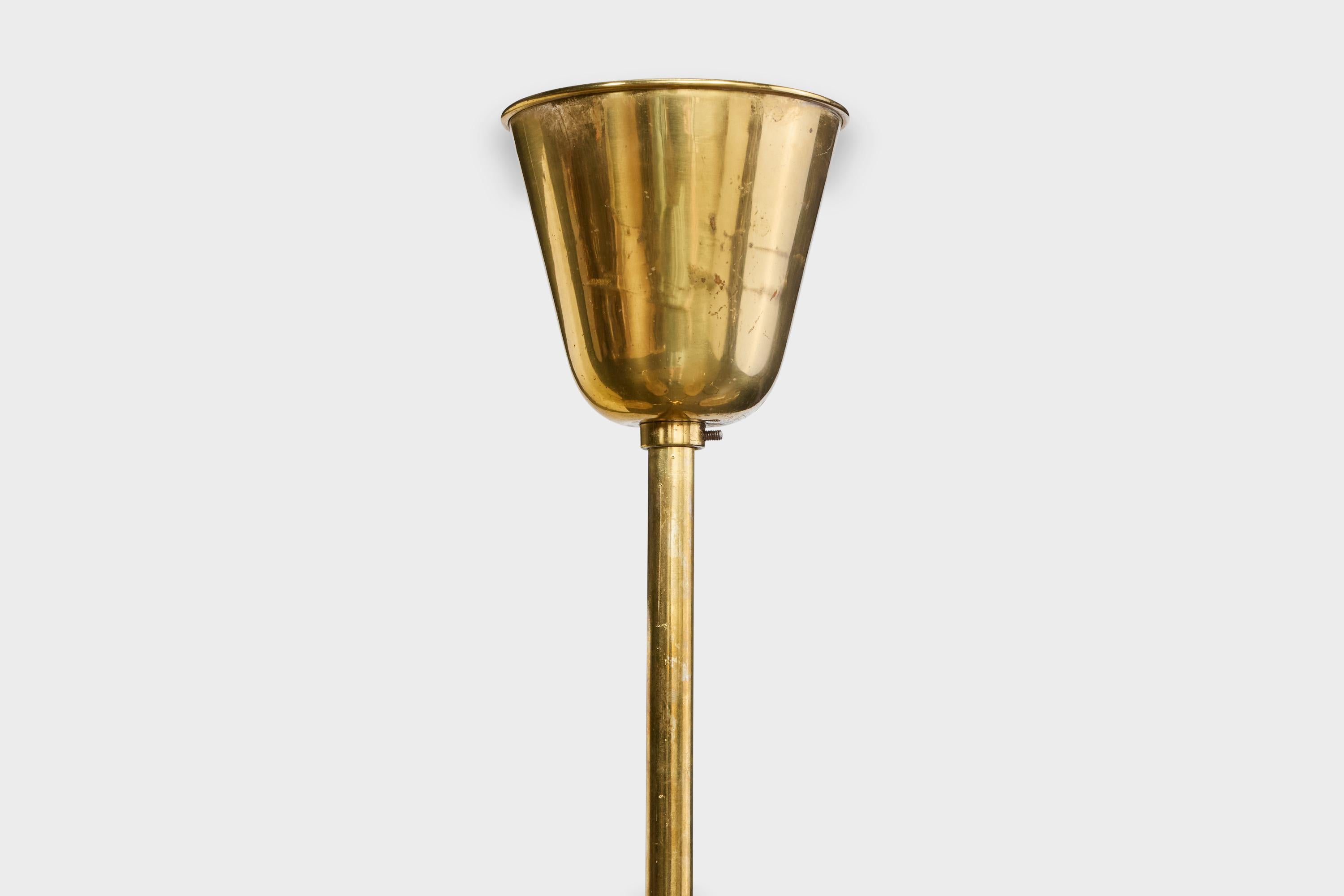Bo Notini, lustre, laiton, verre, Suède, années 1940 en vente 3