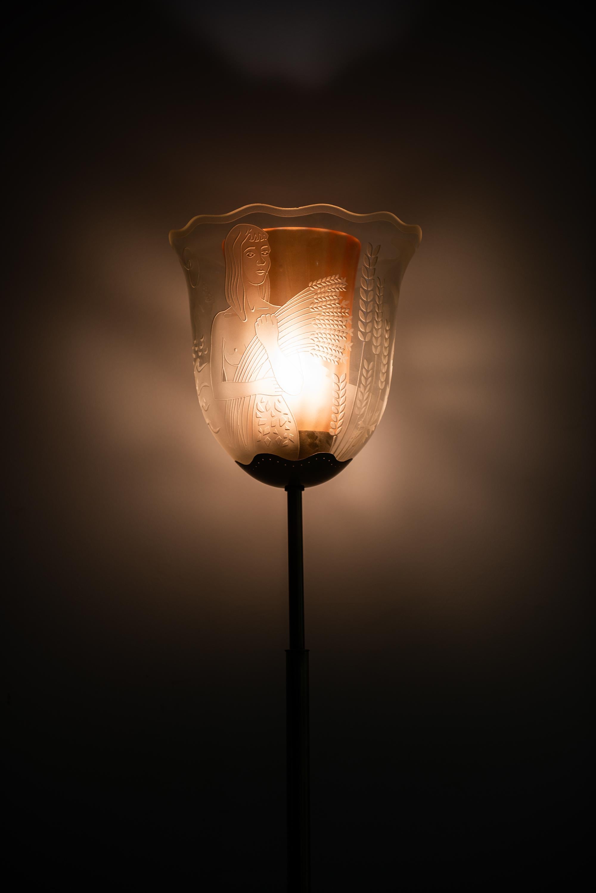 Swedish Bo Notini Floor Lamp Model No G4 Produced by Glössner & Co. in Sweden For Sale