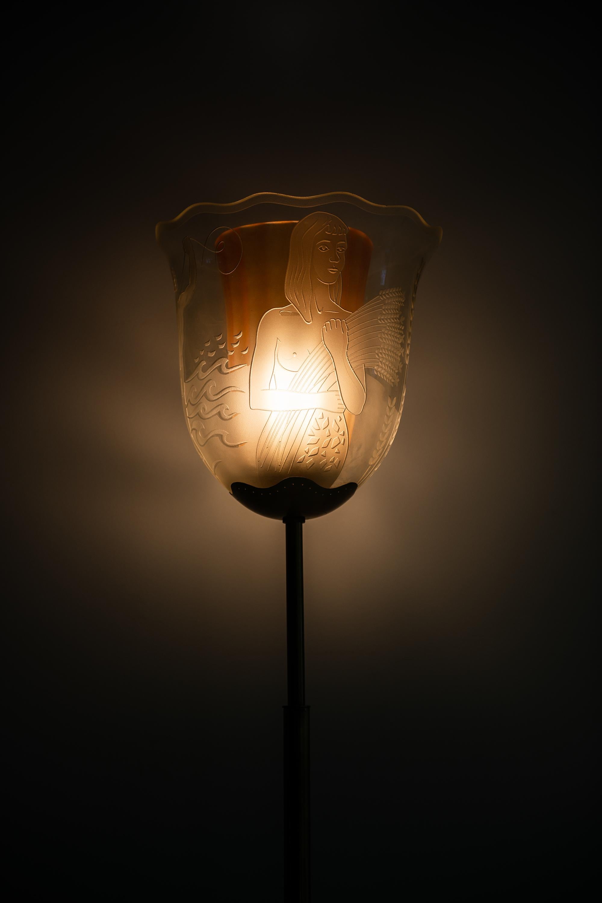Lampada da terra Bo Notini Model No. G4 Prodotta da Glössner & Co. in Svezia in vendita 1