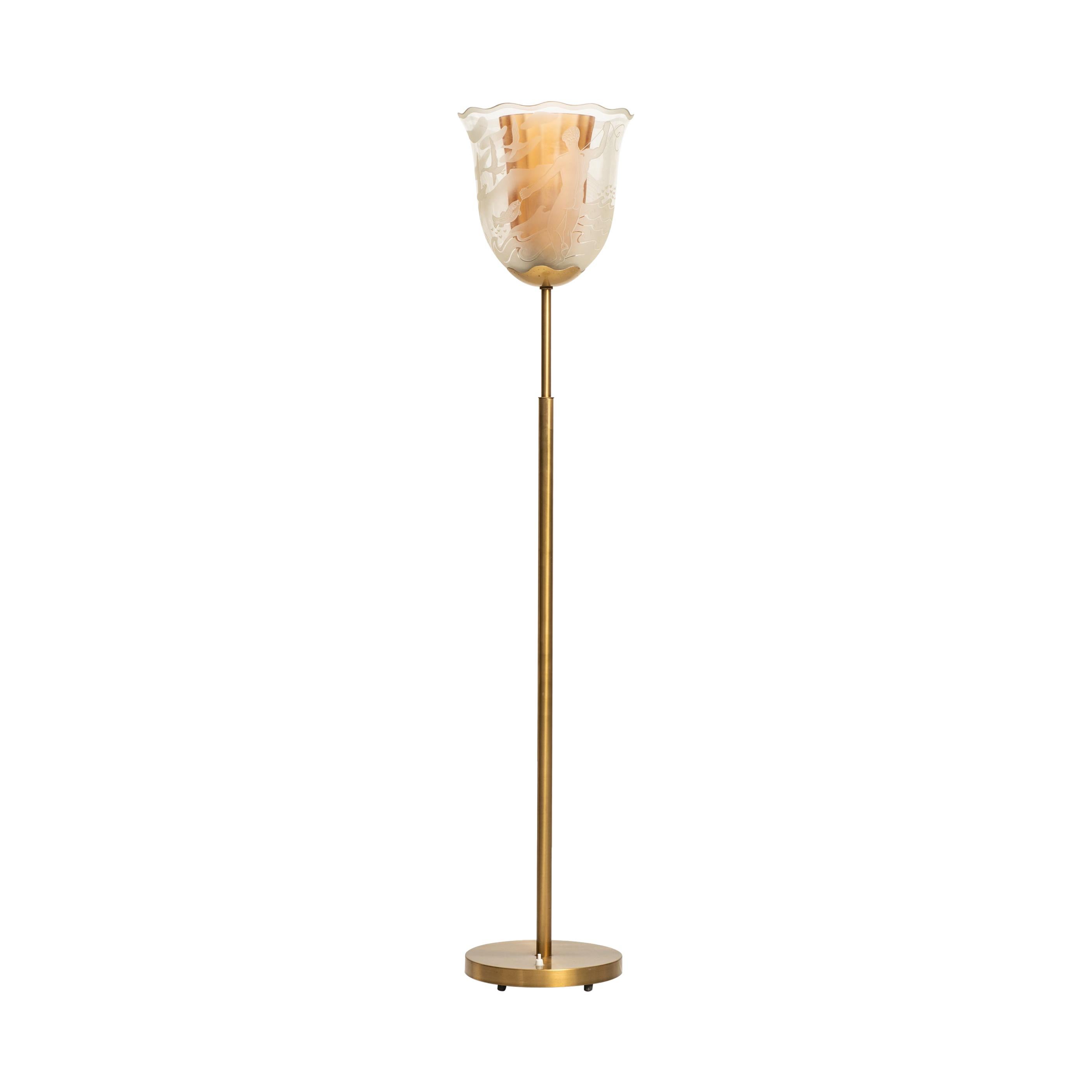 Bo Notini Floor Lamp Model No G4 Produced by Glössner & Co. in Sweden For Sale