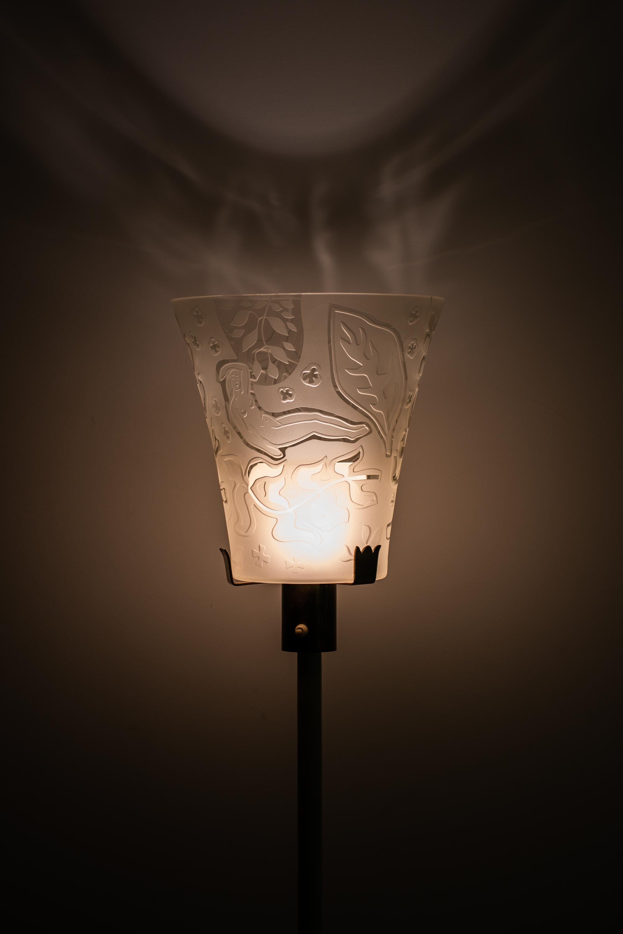 Bo Notini floor lamp produced by Glössner & Co. in Denmark In Good Condition For Sale In Limhamn, Skåne län