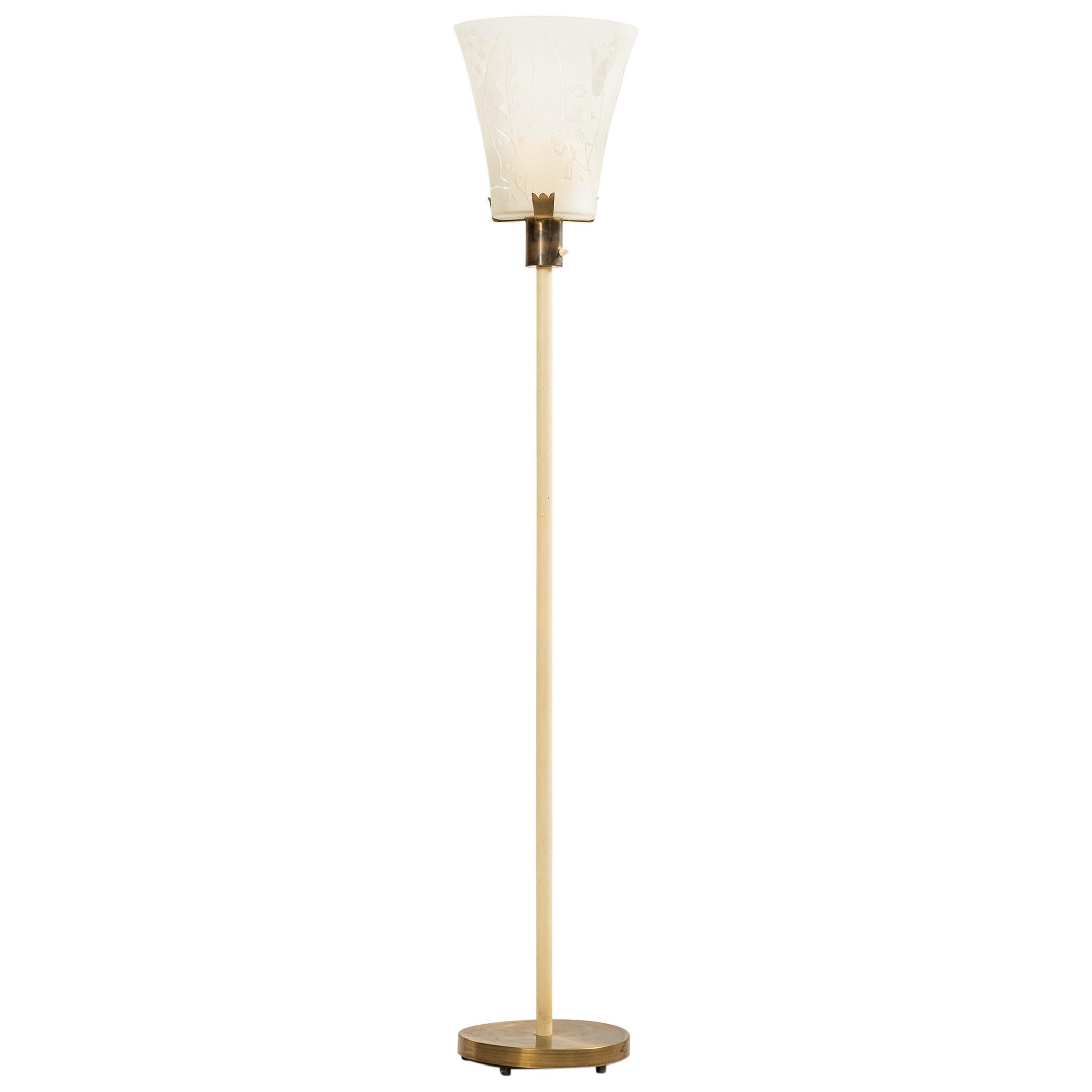 Bo Notini floor lamp produced by Glössner & Co. in Denmark For Sale